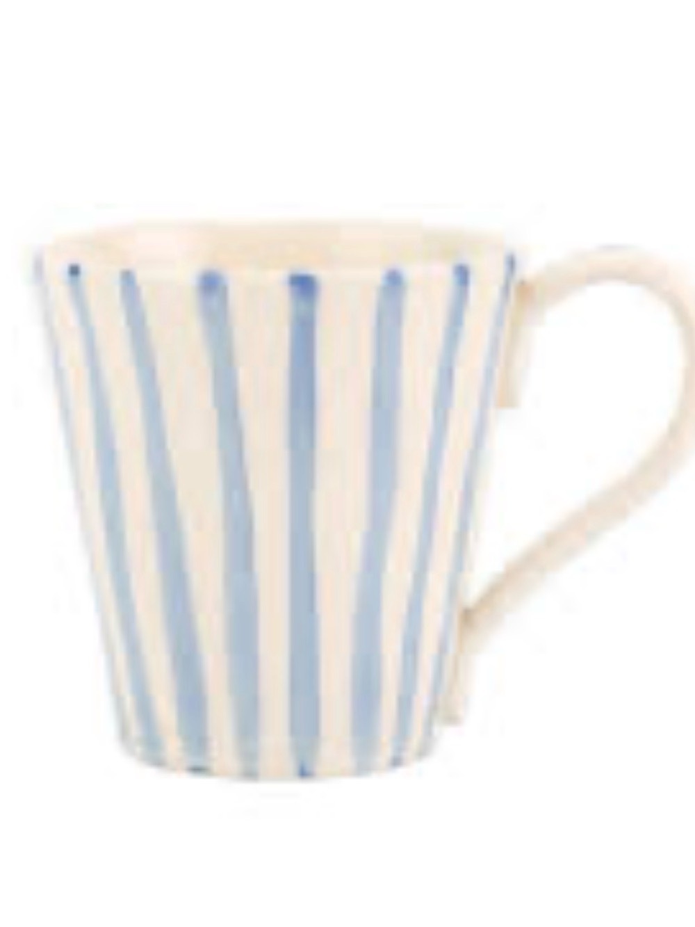 RareVietri Modelo Cream Mug with Pale Blue Vertical Stripes